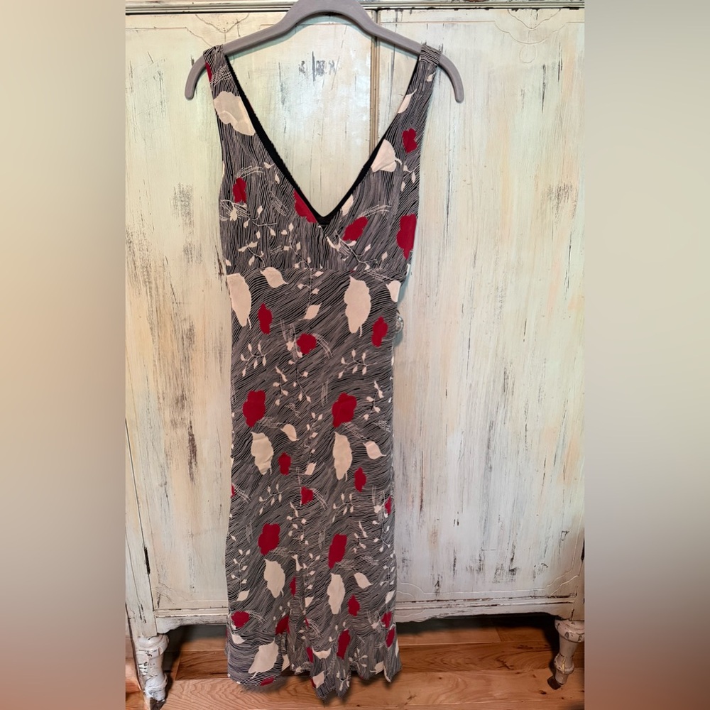 BCBGMaxAzria Black and Red Sleeveless Slip Dress